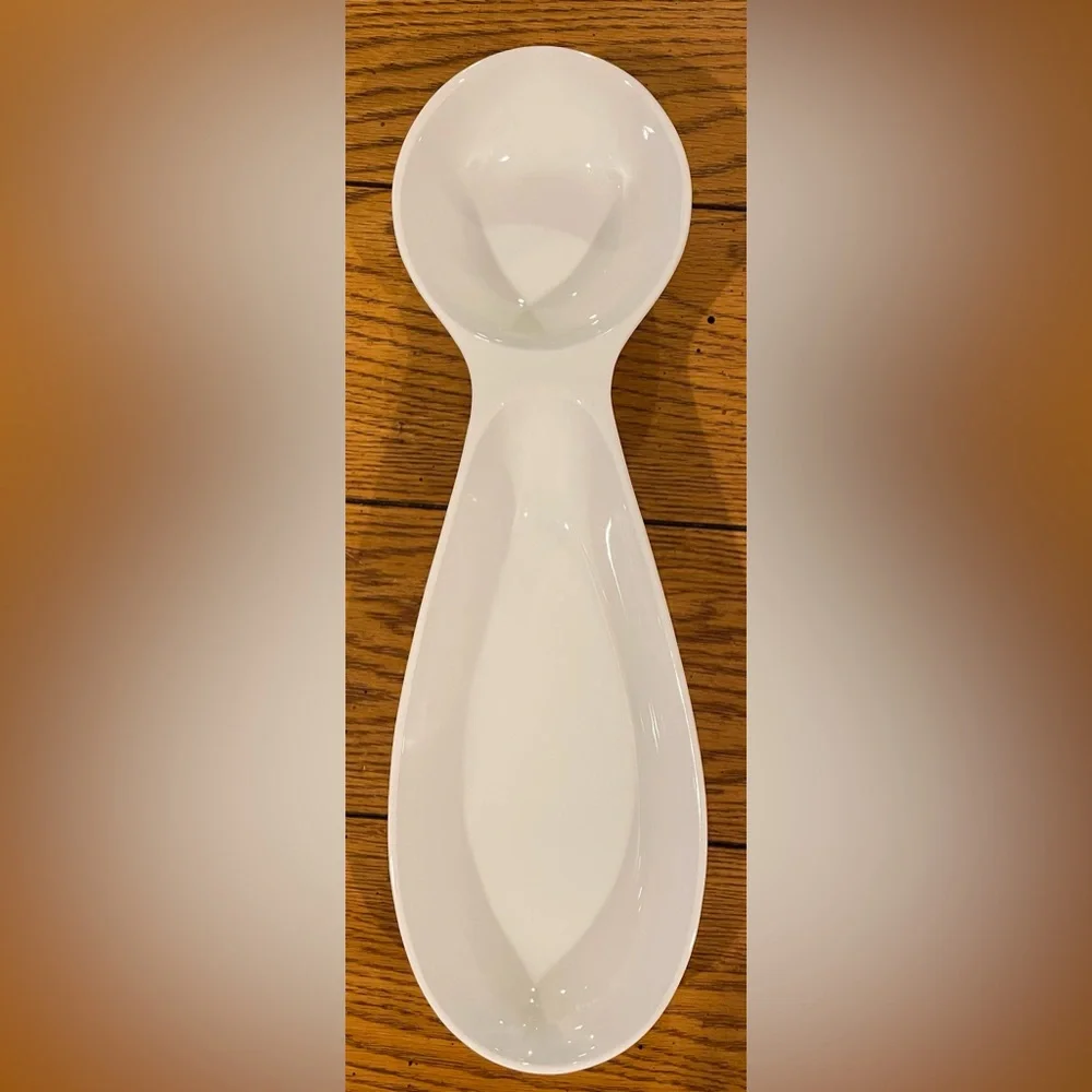 EUC Crate & Barrel Exclaim Divided Server, white porcelain 15 X 4.5 inches